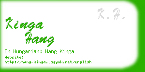 kinga hang business card